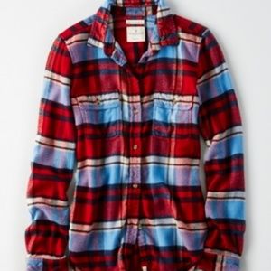 AE women's thick plaid flannel